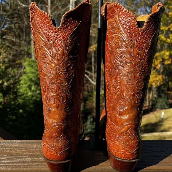 Stallion Goblin Majestic Full Nile Croc. Center Cut w/Tooled Overlays size 11D main image 8